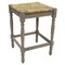 Contemporary Home Living 24" Weathered Gray and Beige Counter Stool with Hand Woven Rush Seat